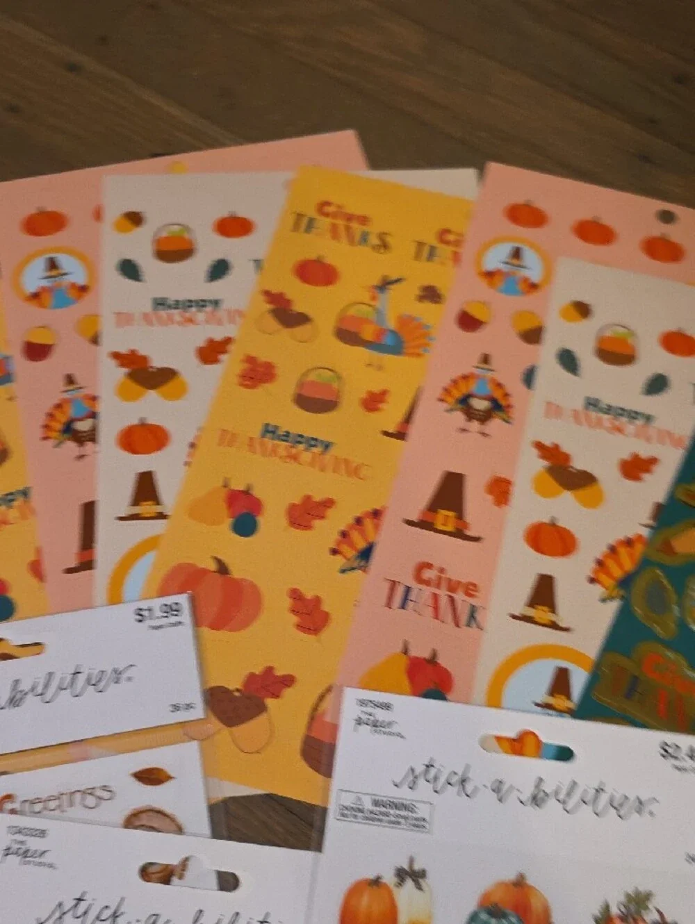 Thanksgiving Fall Stickers- 14 Sheets - Scrapbooking / Crafts. NEW